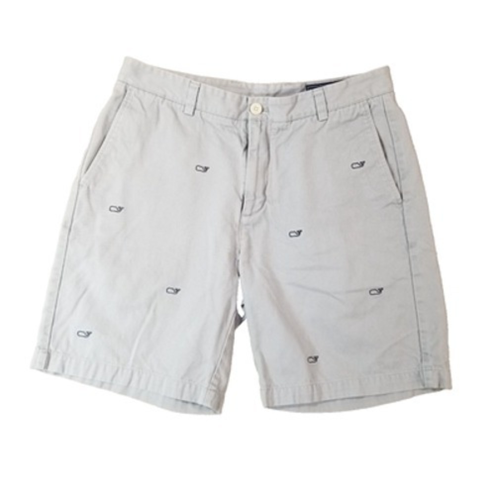 Vineyard Vines‎ shorts men's 33x9 Gray embroidered whales preppy outdoor